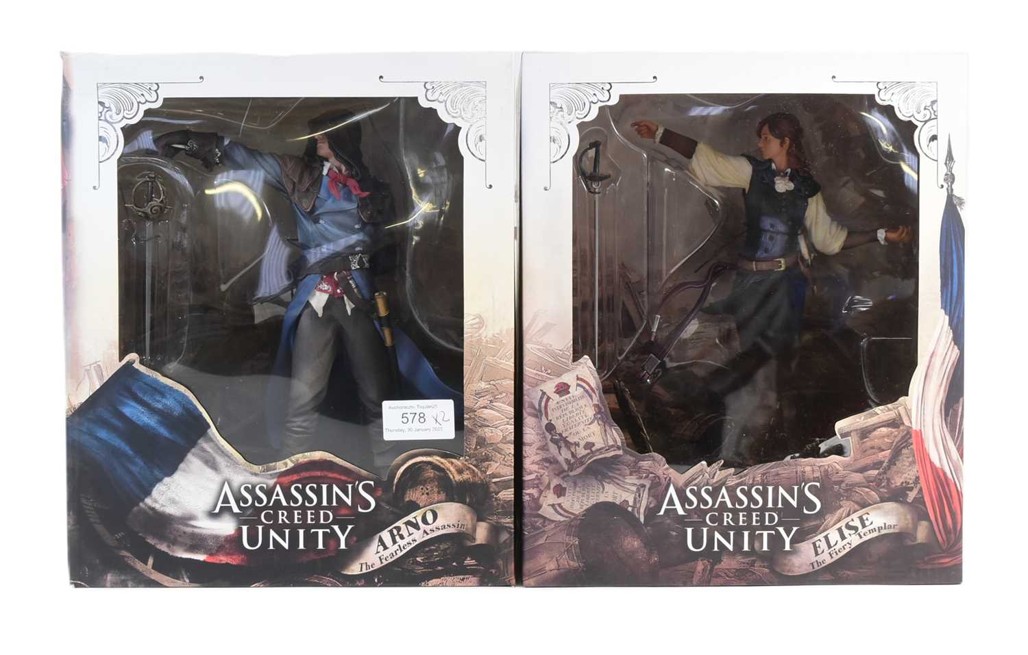 Lot 578 - ASSASSINS CREED - X2 UBI COLLECTIBLES ASSASSIN'S CREED FIGURES