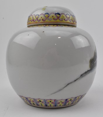 Lot 7 - REPUBLIC PERIOD QIANLONG MARKED FAMILLE ROSE GINGER JAR 民国粉彩人物罐