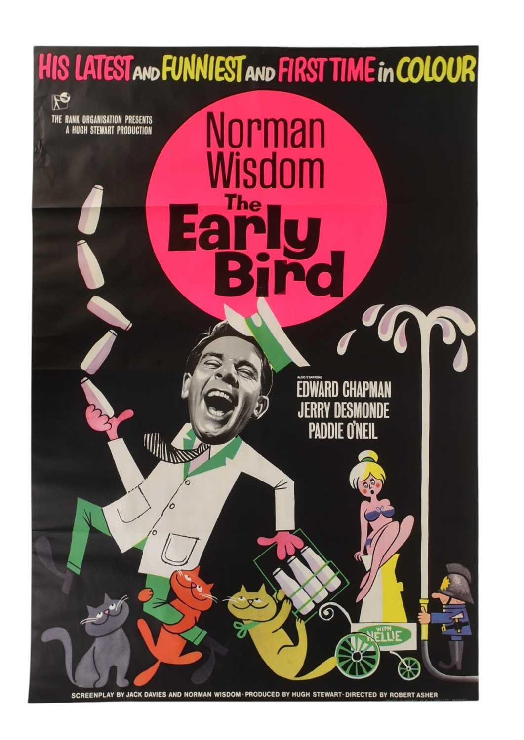 Lot 1 - THE EARLY BIRD (1965) - NORMAN WISDOM - ORIGINAL ONE SHEET POSTER