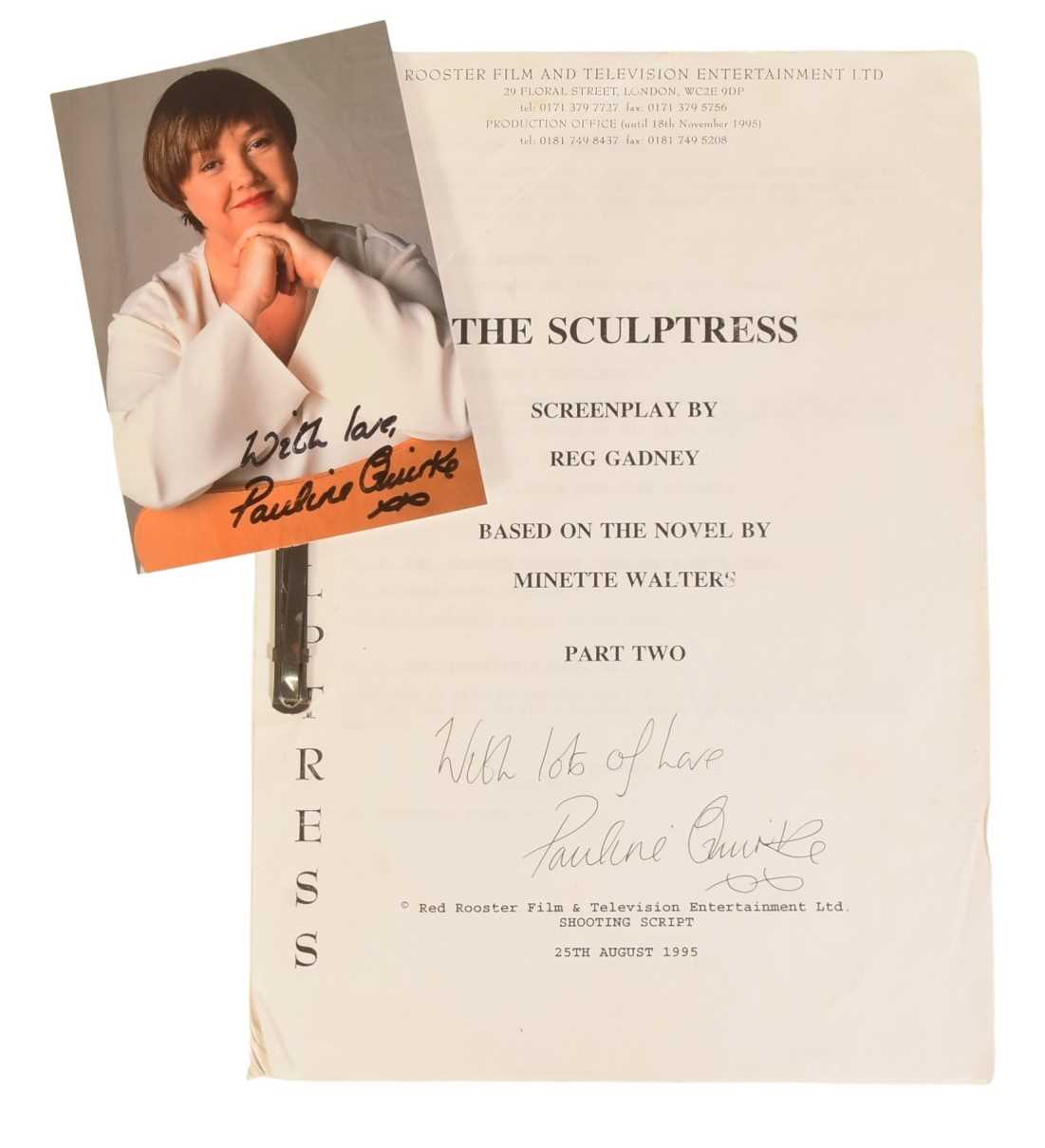 Lot 248 - THE SCULPTRESS (1996 MINISERIES) - PAULINE QUIRKE - ORIGINAL SCRIPT & AUTOGRAPH