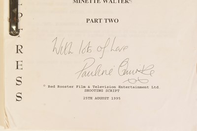 Lot 248 - THE SCULPTRESS (1996 MINISERIES) - PAULINE QUIRKE - ORIGINAL SCRIPT & AUTOGRAPH