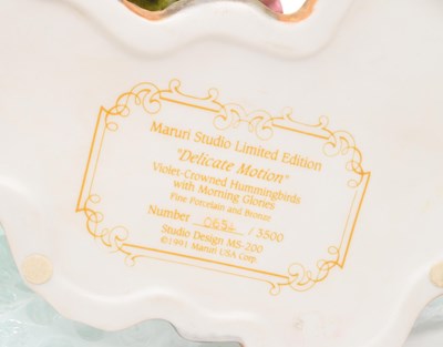 Lot 145 - MARURI STUDIO - LIMITED EDITION BISQUE PORCELAIN HUMMINGBIRD FIGURE
