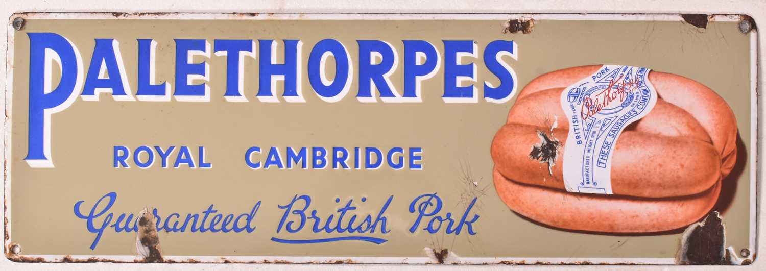 Lot 35 - PALETHORPES' ROYAL CAMBRIDGE - ENAMEL ADVERTISING SIGN