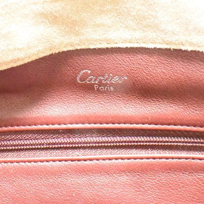 Lot 500 - CARTIER TRINITY BEIGE SUEDE SHOULDER BAG