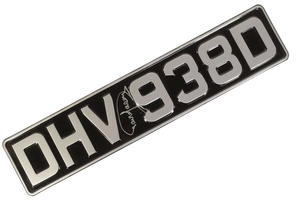 Lot 224 - ONLY FOOLS & HORSES - DHV 938D - SIR DAVID JASON SIGNED NUMBER PLATE