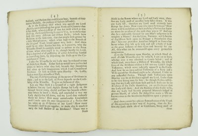 Lot 4 - TRIALS. 1701 SCARCE PAMPHLET ON THE MARITAL ABUSE OF THE COUNTESS OF ANGLESEY