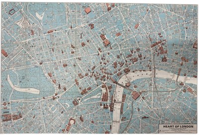 Lot 81 - VINTAGE 'HEART OF LONDON' BY FRANCIS CHICHESTER MAP
