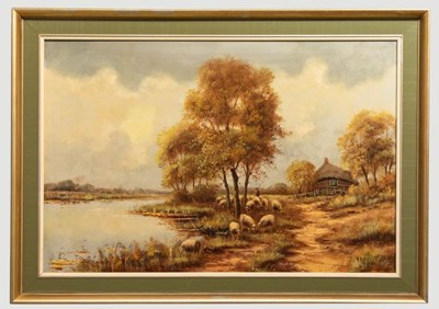 Lot 29 - V. REEDY (20TH CENTURY) - UNTITLED OIL ON CANVAS LANDSCAPE PAINTING