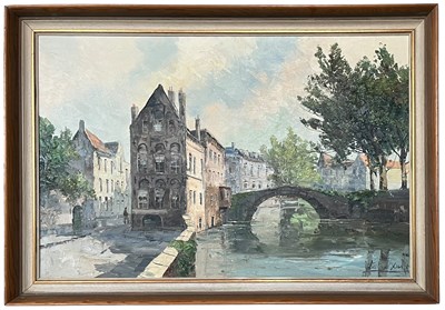 Lot 56 - BERNARD LAARHOVEN (DUTCH) - OIL ON CANVAS LANDSCAPE PAINTING
