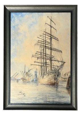 Lot 65 - UNKNOWN EARLY 20TH CENTURY - 1936 PASTEL & WATERCOLOUR ON PAPER PAINTING