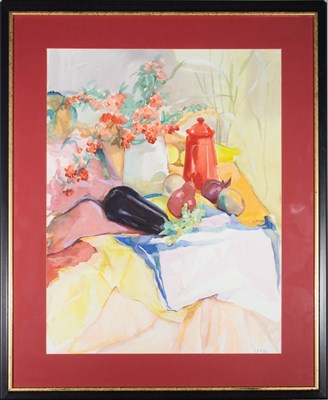 Lot 76 - D. M. DAY (20TH CENTURY) - WATERCOLOUR ON PAPER STILL LIFE PAINTING