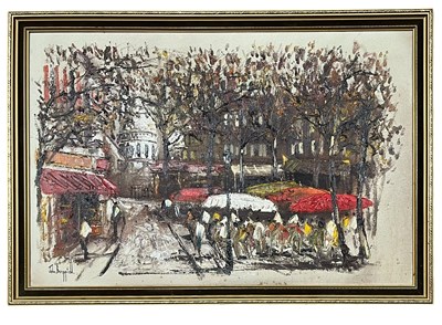Lot 84 - JOHN BLAMPFIELD (B. 1947) - UNTITLED PARISIAN STREET OIL PAINTING