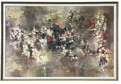 Lot 85 - 20TH CENTURY OIL ON CANVAS ABSTRACT PAINTING