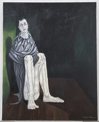 Lot 92 - PETER ROLAND-MCLEAN - CONTEMPORARY OIL ON CANVAS SURREALIST PAINTING