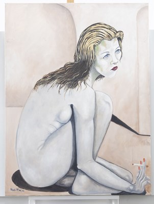 Lot 95 - PETER ROLAND-MCLEAN - CONTEMPORARY OIL PORTRAIT OF KATE MOSS PAINTING