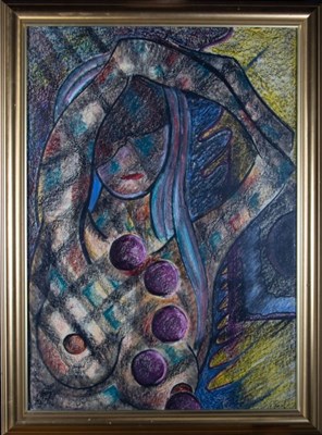 Lot 96 - CONTEMPORARY SURREALIST PASTEL ON PAPER FEMALE NUDE PAINTING