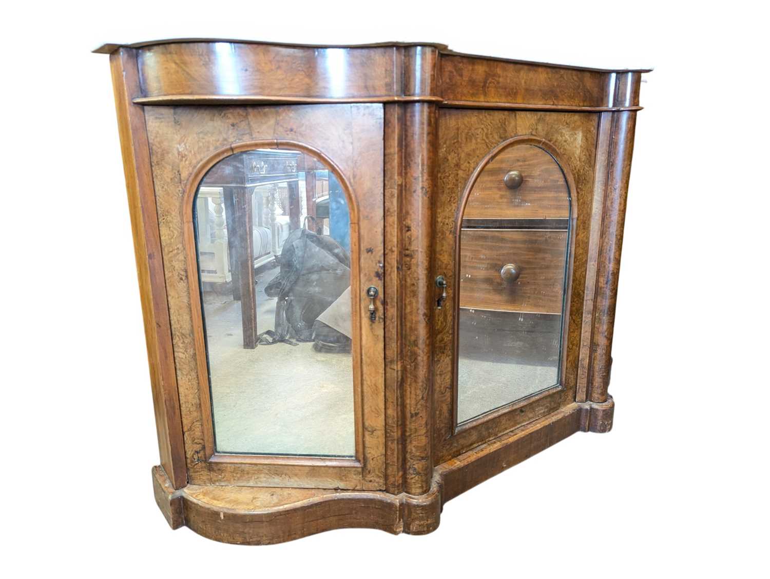 Lot 900 - VICTORIAN 19TH CENTURY WALNUT & MARBLE CREDENZA