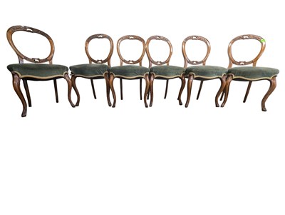Lot 893 - SET OF 6 VICTORIAN 19TH CENTURY MAHOGANY BALLOON BACK DINING CHAIRS