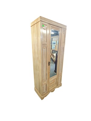 Lot 892 - EDWARDIAN SATIN WALNUT SINGLE WARDROBE ARMOIRE