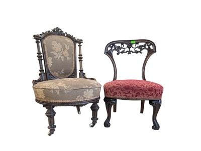 Lot 888 - VICTORIAN 19TH CENTURY AESTHETIC MOVEMENT ARMCHAIR & ANOTHER