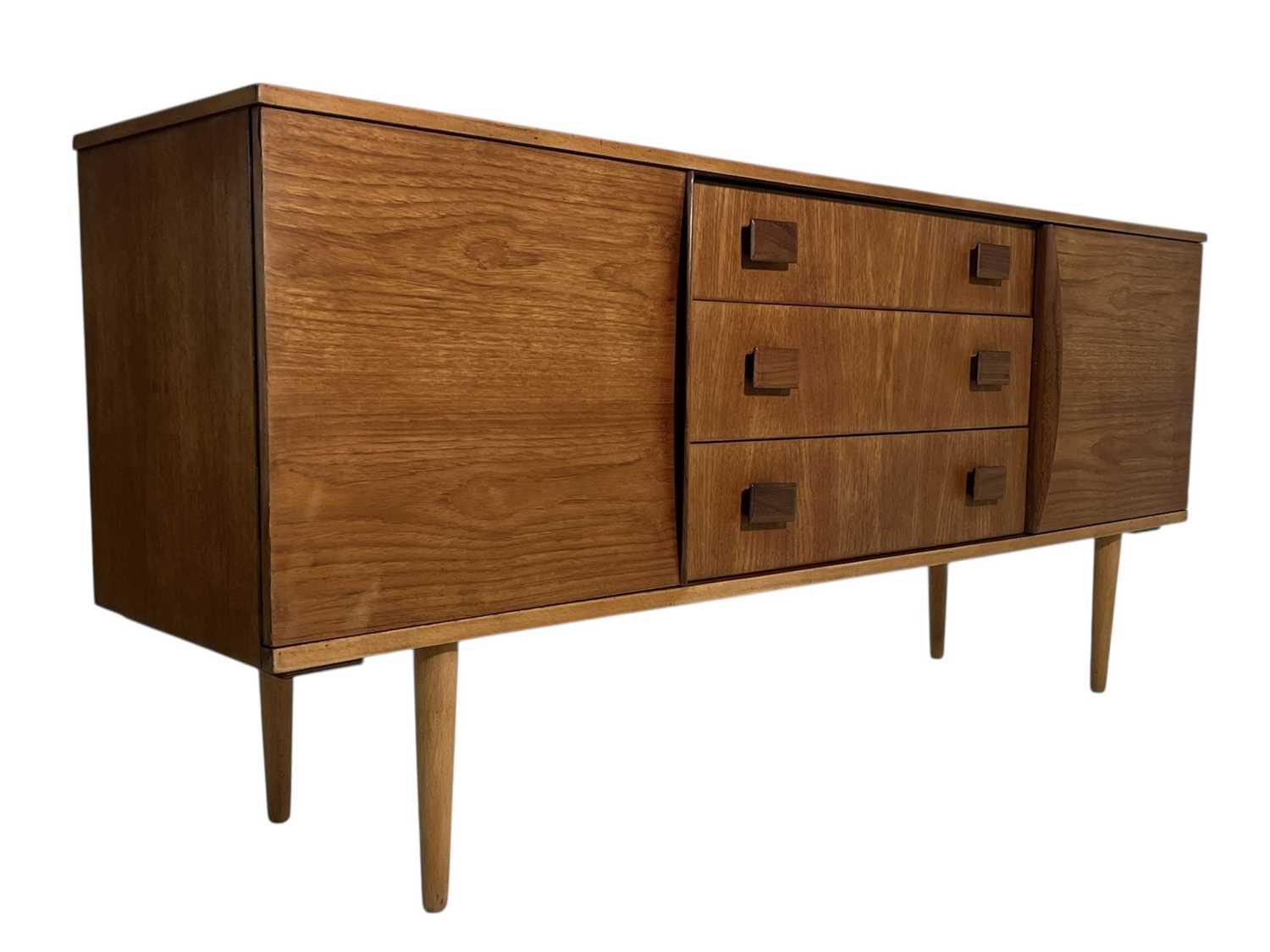 Lot 120 - MID CENTURY DANISH INFLUENCED TEAK SIDEBOARD