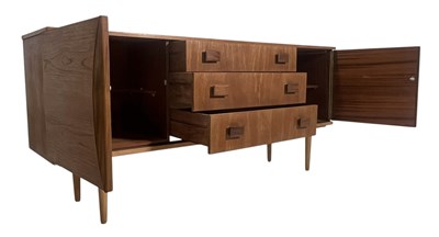 Lot 120 - MID CENTURY DANISH INFLUENCED TEAK SIDEBOARD