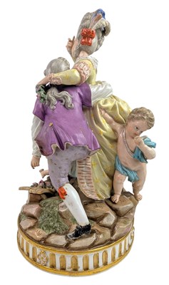 Lot 33 - MEISSEN GERMAN 19TH CENTURY 'THE BROKEN BRIDGE' HAND PAINTED PORCELAIN FIGURE