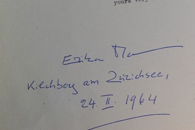 Lot 206 - WRITERS - ERIKA MANN (D.1969) - AUTOGRAPHED LETTER