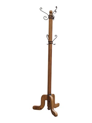 Lot 765 - VINTAGE 20TH CENTURY MEXICAN PINE HALL COAT RACK STAND
