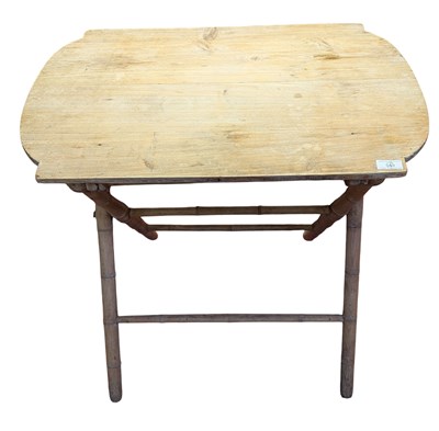 Lot 543 - AESTHETIC MOVEMENT 19TH CENTURY PINE FAUX BAMBOO FOLDING SIDE TABLE