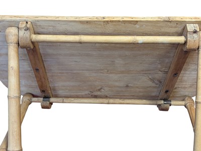 Lot 543 - AESTHETIC MOVEMENT 19TH CENTURY PINE FAUX BAMBOO FOLDING SIDE TABLE
