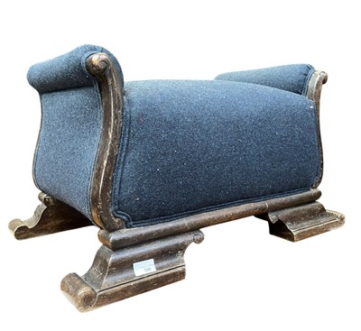 Lot 586 - ART DECO EARLY 20TH CENTURY 1930S MAHOGANY & VELOUR UPHOLSTERED STOOL/SEAT