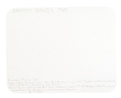 Lot 143 - SAMMY DAVIS JNR - THE RAT PACK - AUTOGRAPH