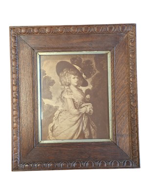 Lot 243 - AFTER THOMAS GAINSBOROUGH - EARLY 20TH CENTURY PORTRAIT PRINT OF GEORGIANA CAVENDISH