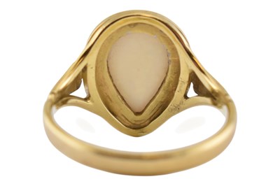 Lot 188 - 18CT GOLD OPAL & DIAMOND HALO RING