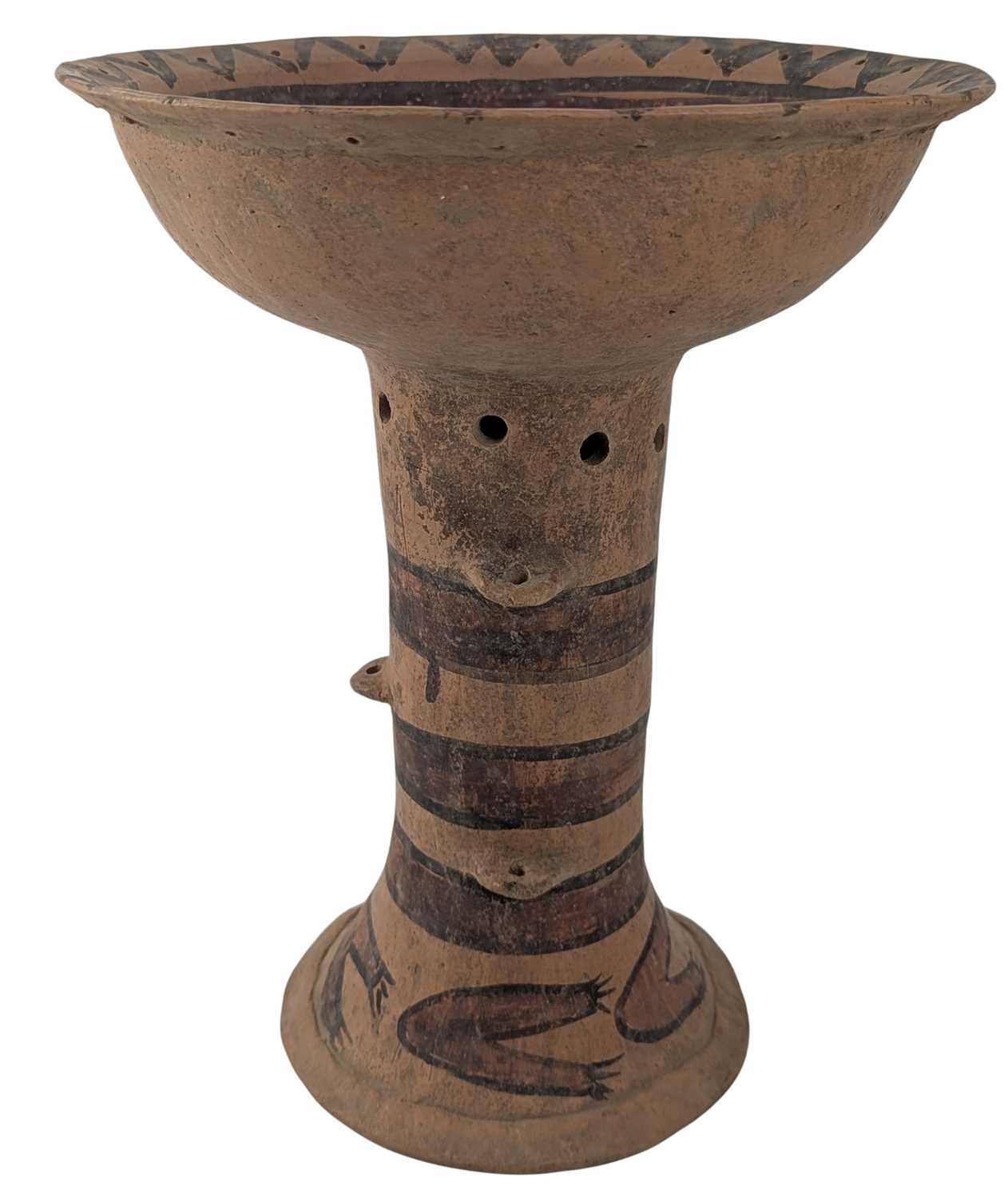 Lot 28 - CHINESE PAINTED NEOLITHIC POTTERY MAJIAYAO STEM FOOD VESSEL 马家窑 彩绘 高脚豆