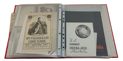 Lot 168 - ADVERTISING EPHEMERA - MIXED FOLDER OF PAPERWORK