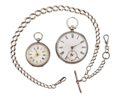 Lot 467 - TWO SILVER POCKET WATCHES