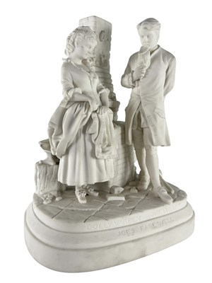 Lot 47 - JOE'S FAREWELL BY DANIEL CHESTER FRENCH - 19TH CENTURY PARIAN WARE GROUP
