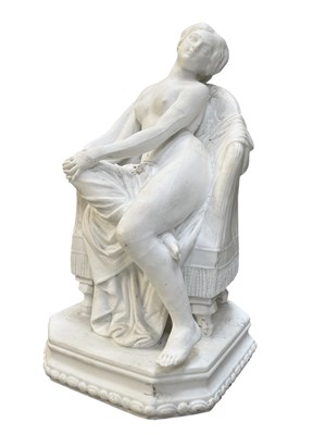 Lot 140 - 19TH CENTURY PARIAN WARE NEOCLASSICAL FIGURE OF POSSIBLY SOLITUDE