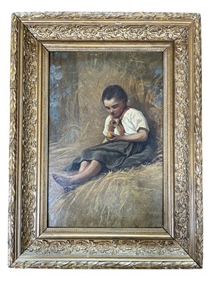 Lot 497 - 19TH CENTURY DUTCH SCHOOL - OIL ON CANVAS GENRE PAINTING OF A LITTLE GIRL