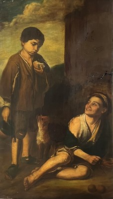 Lot 432 - AFTER BARTOLOME ESTEBAN MURILLO - INVITATION TO A GAME OF ARGOLLA - OIL ON CANVAS