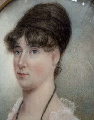 Lot 16 - JOHN & JOHANNA ENGLEDUE - MARITAL PAIR OF WATERCOLOUR ON IVORY PORTRAIT MINIATURES