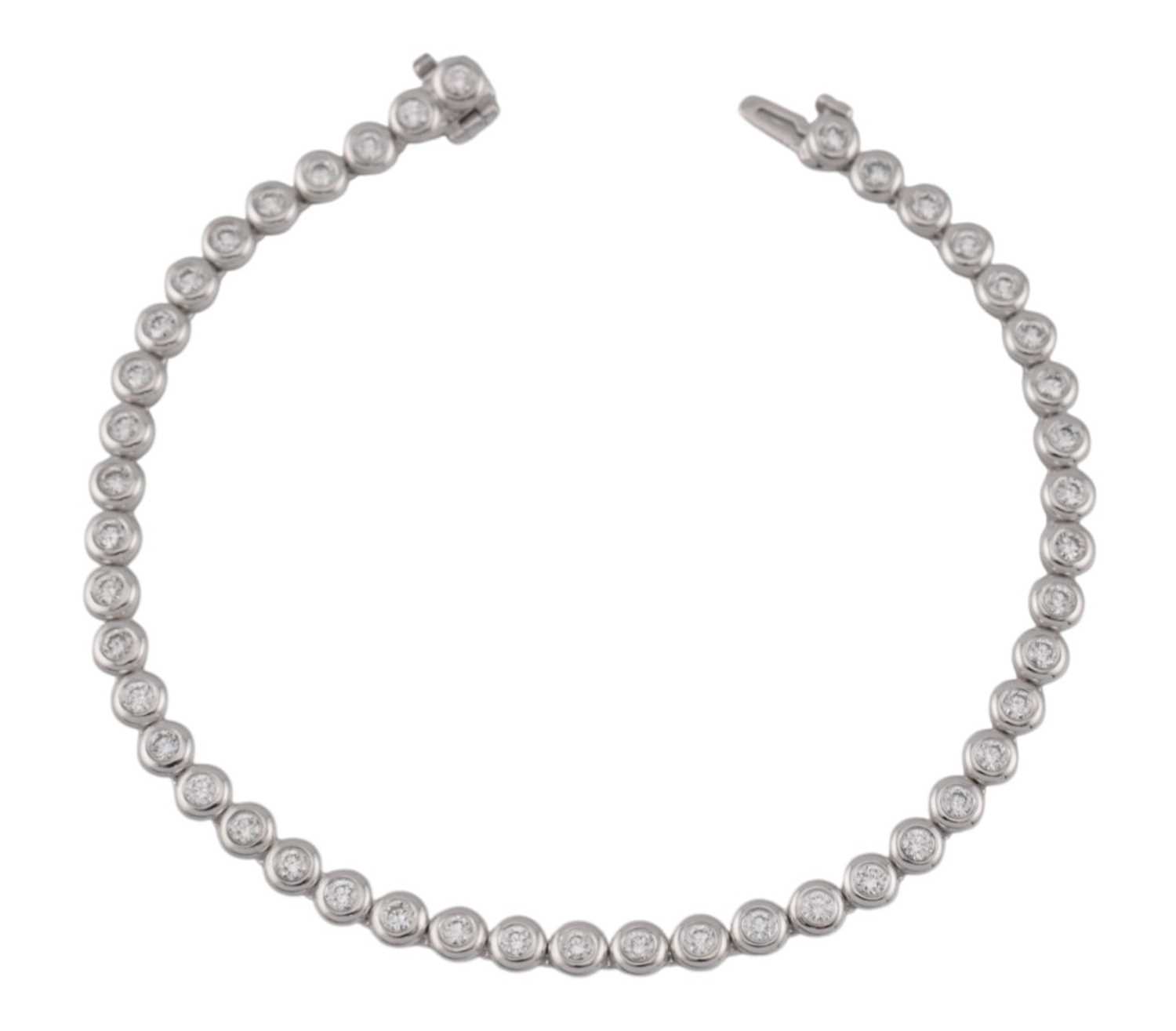 Lot 25 - 18CT WHITE GOLD & DIAMOND LINE BRACELET