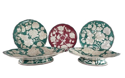 Lot 136 - DAVENPORT - SELECTION OF FIVE RELIEF-DECORATED PLATES