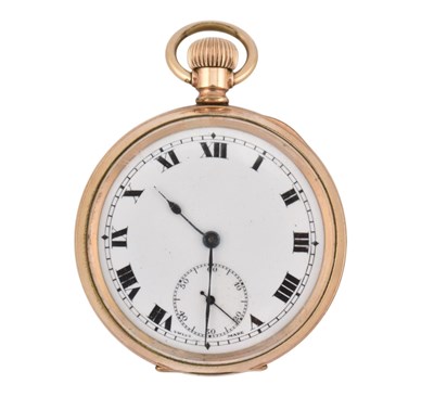 Lot 168 - GOLD PLATED KEYSTONE USA 15 JEWEL OPEN FACE POCKET WATCH