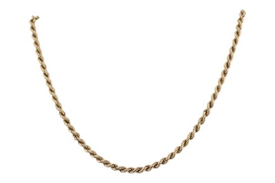 Lot 287 - ITALIAN HALLMARKED 9CT GOLD ROPE TWIST CHAIN NECKLACE