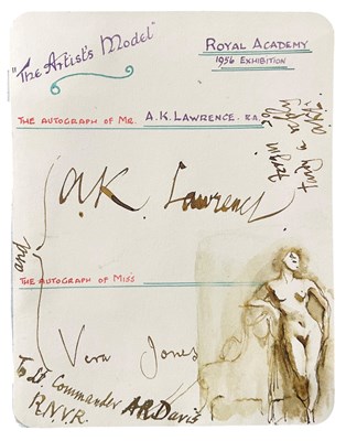 Lot 34 - A.K. LAWRENCE - SKETCH OF MODEL VERA JONES FROM RA - INK ON PAPER