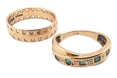 Lot 489 - TWO HALLMARKED 9CT GOLD GEM SET RINGS