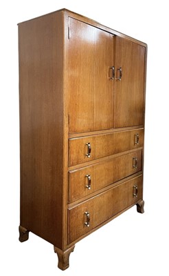 Lot 137 - EARLY 20TH CENTURY ART DECO OAK TALLBOY CHEST